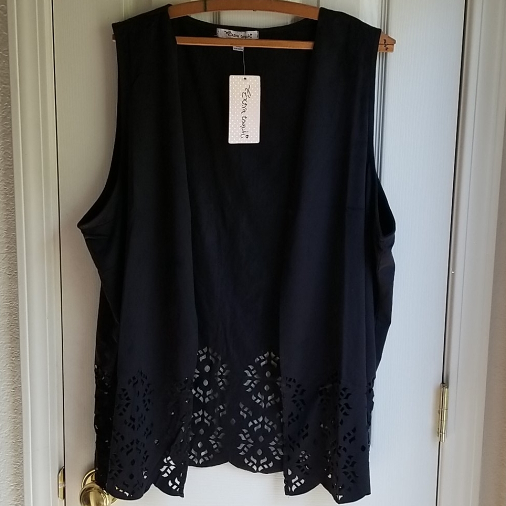NWT EXTRA TOUCH OPEN FRONT BLOUSE